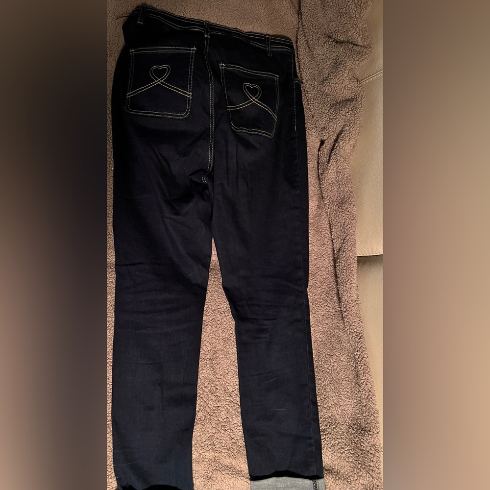 Collectif Dark Blue Denim Trousers